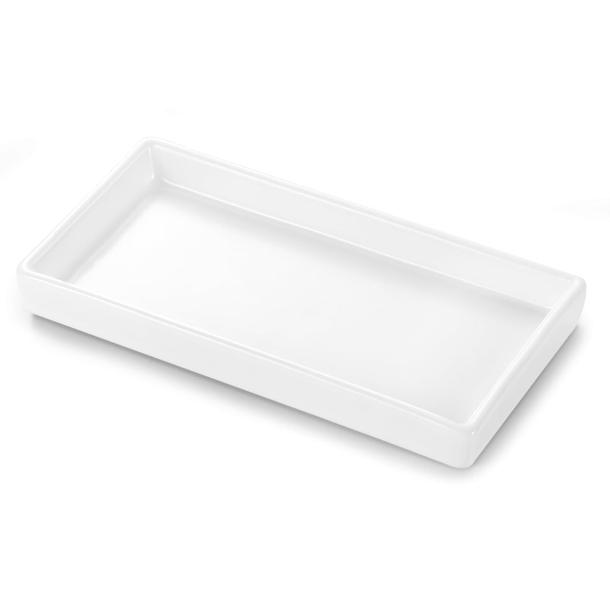 Luxspire Bathroom Vanity Tray Ceramic Perfume and Jewelry Dish, Mini, White