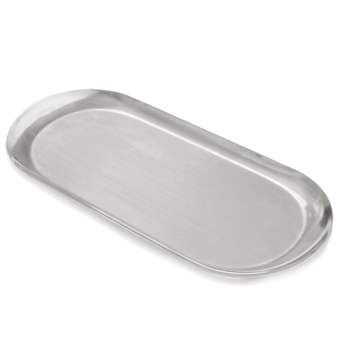 12inch Large Decorative Tray, Thicken Stainless Steel Bathroom Vanity Tray for Dresser Counter, Oval Jewelry Perfume Cosmetics Trays Organizer (Gold)