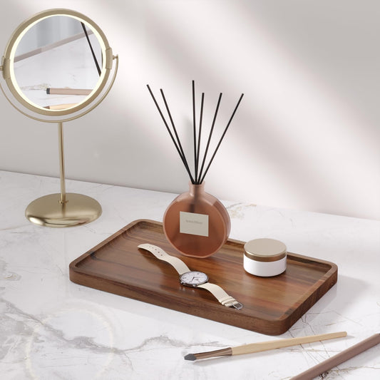 VERTORGAN Acacia Wood Serving Tray,9.8x5.9 Inch Trays,Home Decor