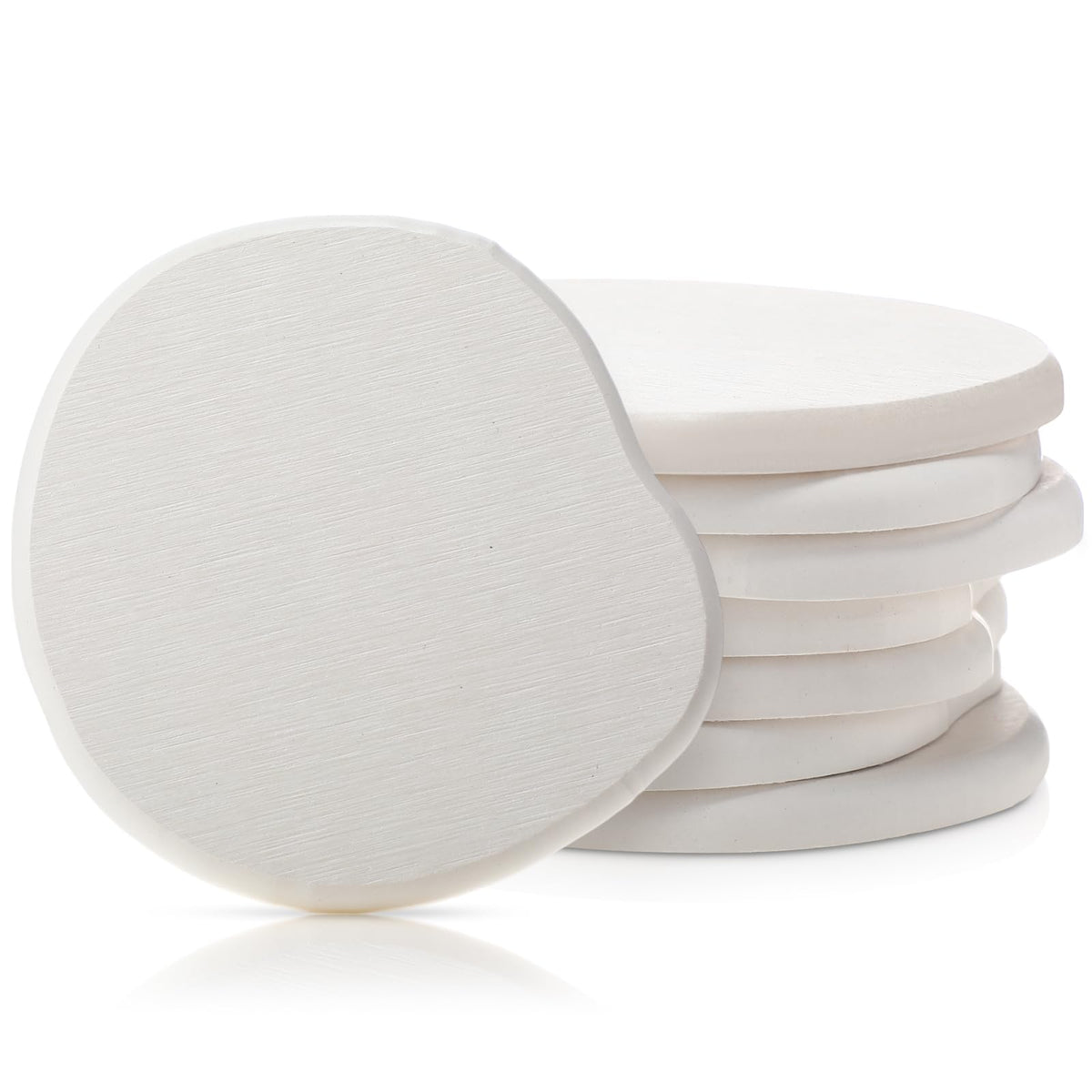 Diatomaceous Earth Coasters Set of 4,Cool Absorbent Quick-Dry Drink Coasters for Desks, Cute Modern Stone Design with Stylish White Aesthetic (4, White)