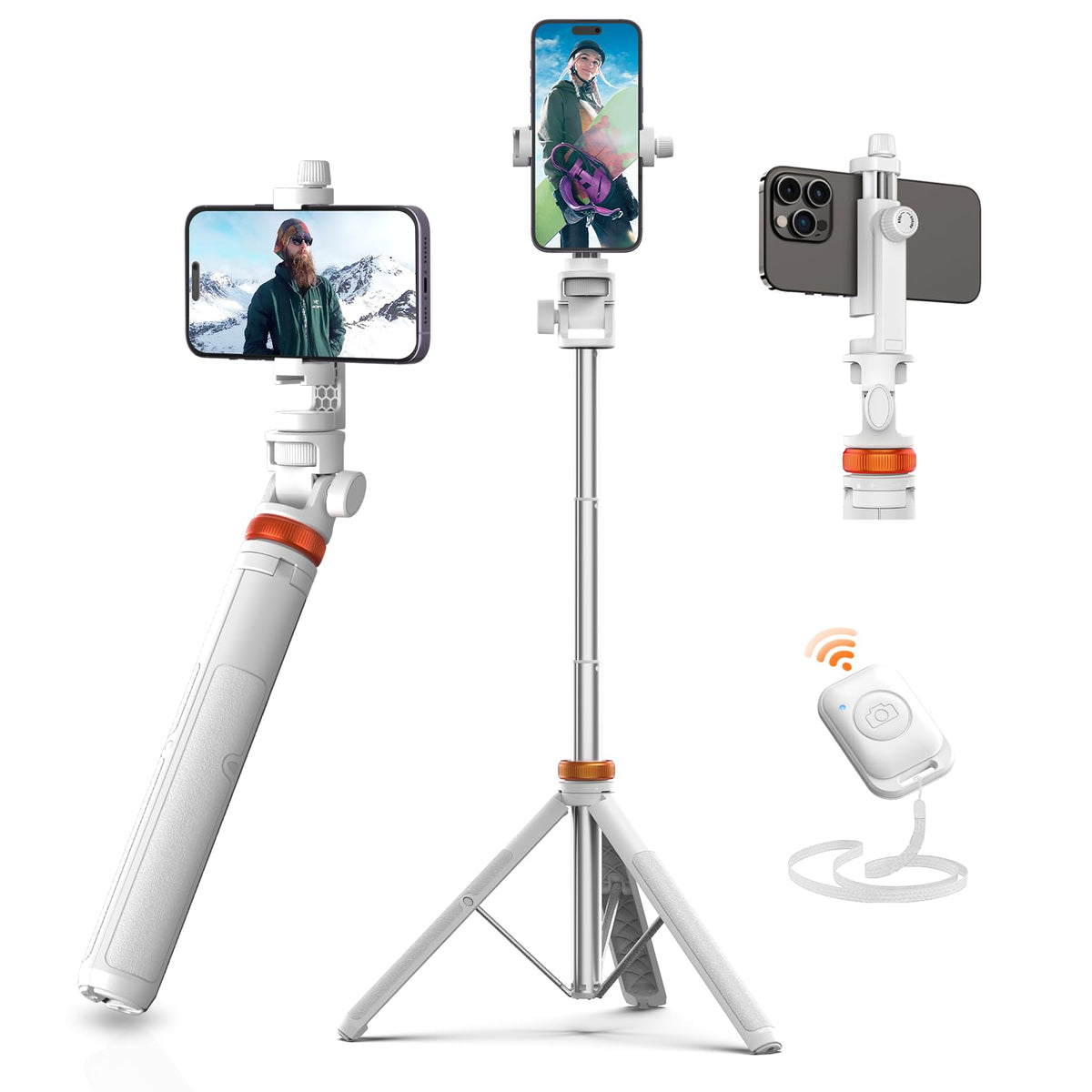 EUCOS 62" Phone Tripod, Tripod for iPhone & Selfie Stick with Remote
