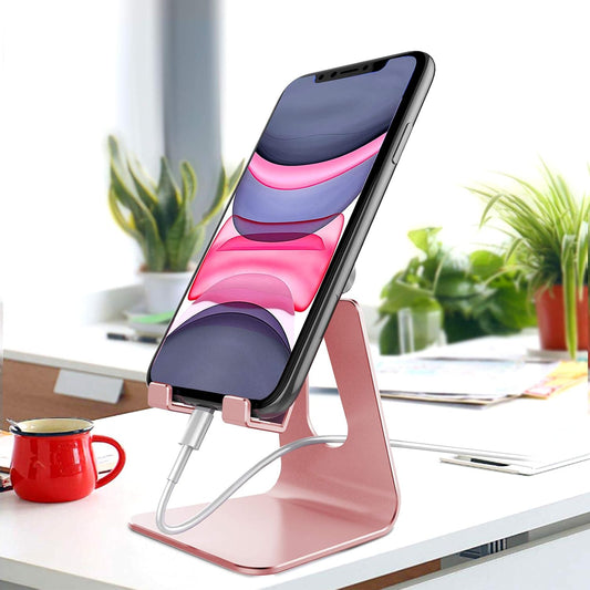 CreaDream Aluminum Cell Phone Stand, Adjustable Phone Holder for Desk