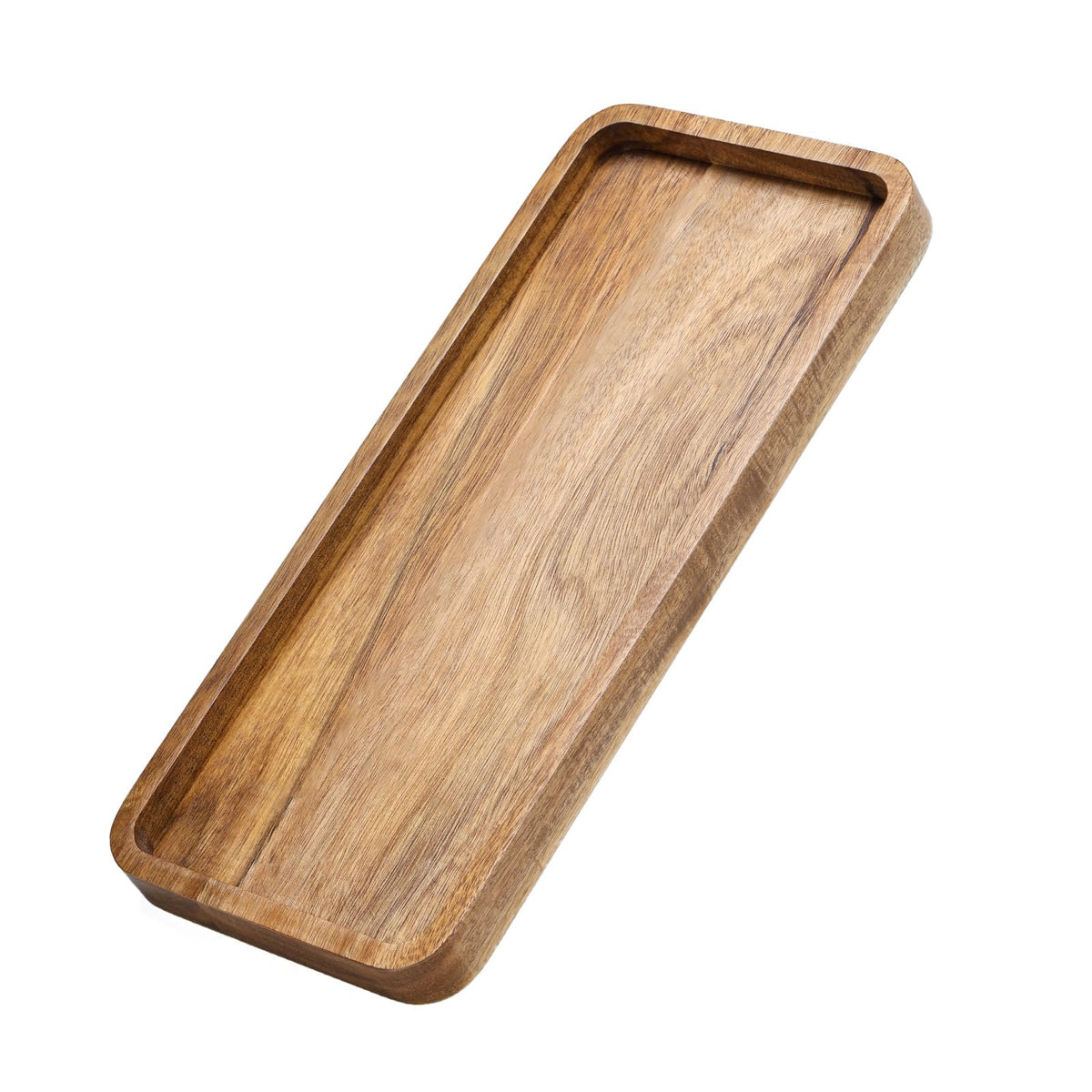 Wooden Bathroom Vanity Tray, 9.9" Small Decorative Wood Trays