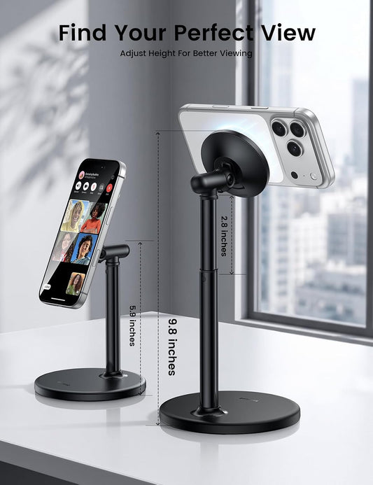 Lamicall Magnetic Phone Stand for Desk, Height Adjustable Holder for iPhone