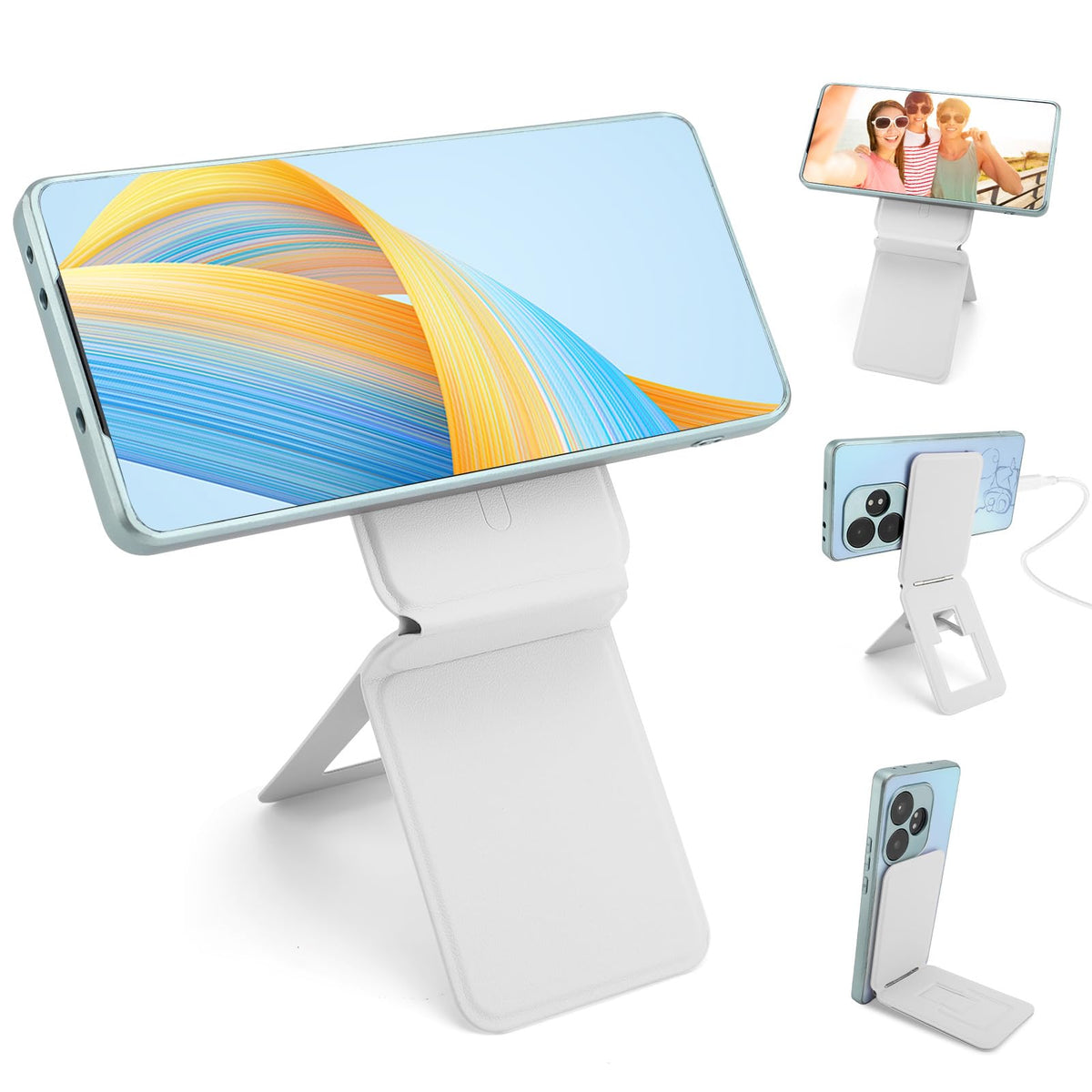 Magnetic Tripod Phone Stand, Slim Foldable Phone Holder for Iphone(Black)