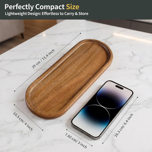 Small Wood Tray– Acacia Serving Platter Vanity Tray Mini Wooden Tray Decor