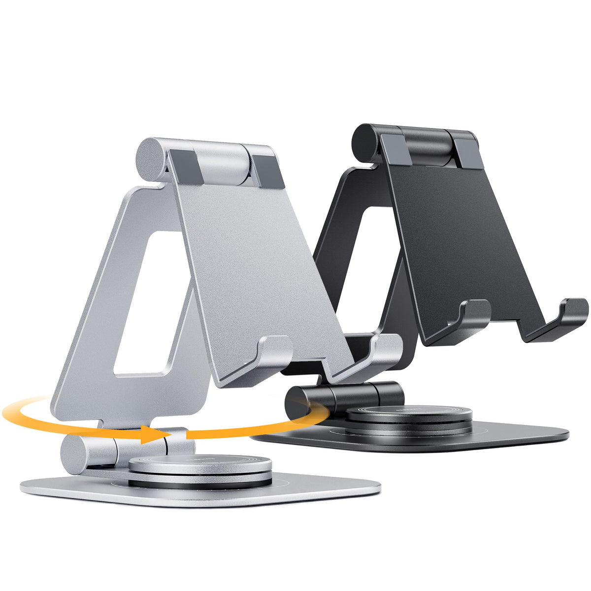Nulaxy 2-Pack 360° Rotating Dual Adjustable Phone Stand, Charging-Friendly