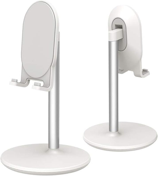 Bright Stone Phone Stand for Desk, Adjustable Cell Phone Holder for Desk, Compatible with 4"-12.9" Phones/Tablet/iPhone/iPad/Switch (White)