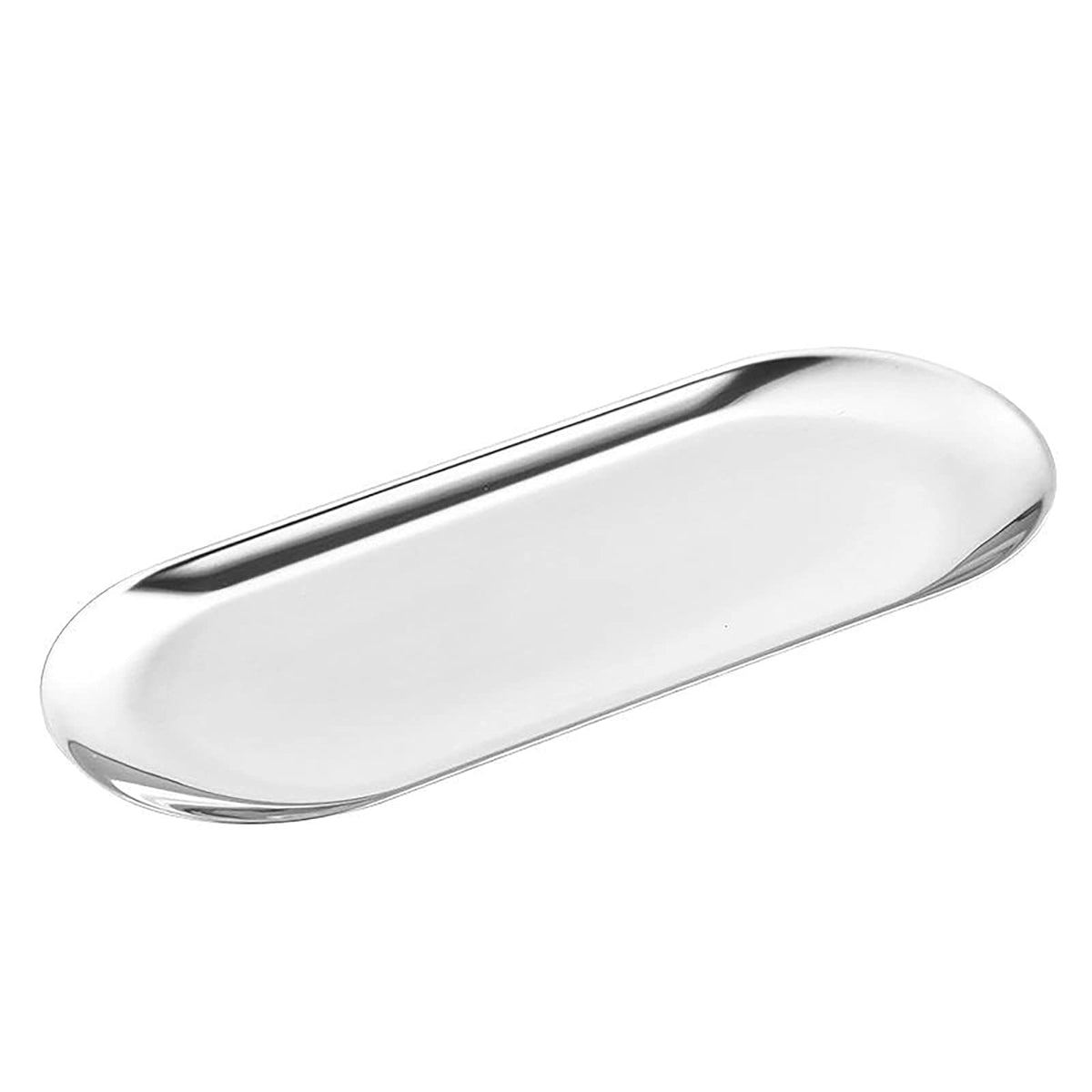 1 Pcs Gold Trinket Tray Oval Stainless Steel Small Serving Trays Towel Storage Dish Plate Tea Fruit Trays Jewelry Plate Decorative Storage Tray (Gold 1pcs, 9 x 3.8 Inch)