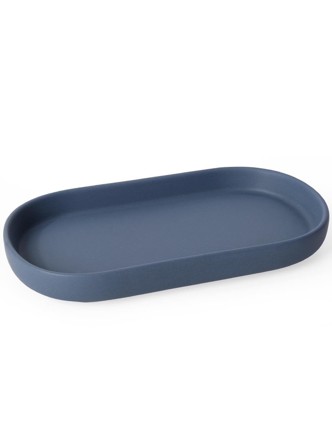 INGOFIN 7" Ceramic Bathroom Vanity Tray- Bathroom Organizer Countertop Tray for Perfume, Jewelry, Candles, Small Kitchen Counter Soap Tray, Decorative for Bathroom Vanity, Toilet Tank, Green
