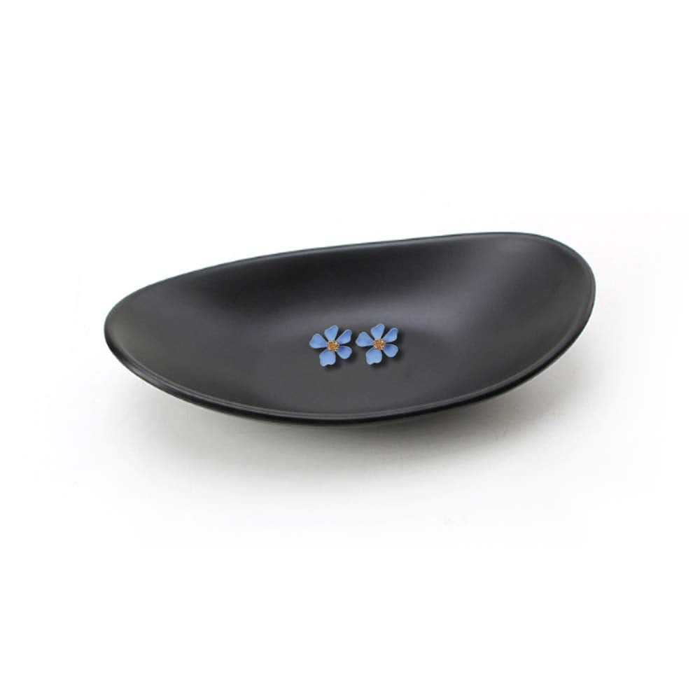 Binoster Black ring jewellery tray organiser tray, dresser decor key flat jewellery bowl decorative oval dish