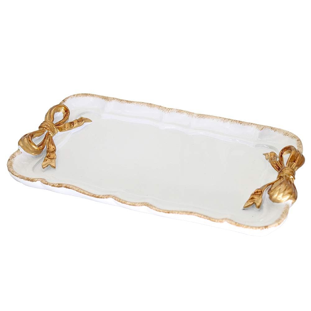 Warmtree Bow Jewelry Tray, Coquette Trinket Dish, Vanity Decor