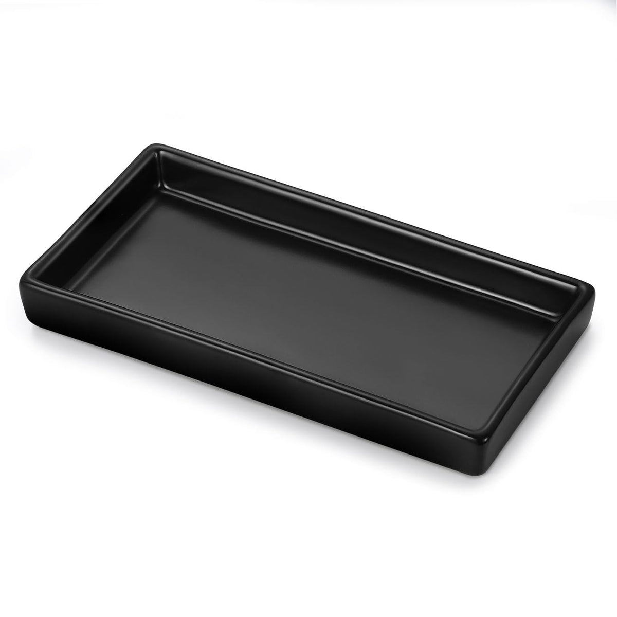 Luxspire Bathroom Vanity Tray Ceramic Perfume and Jewelry Dish, Mini, White