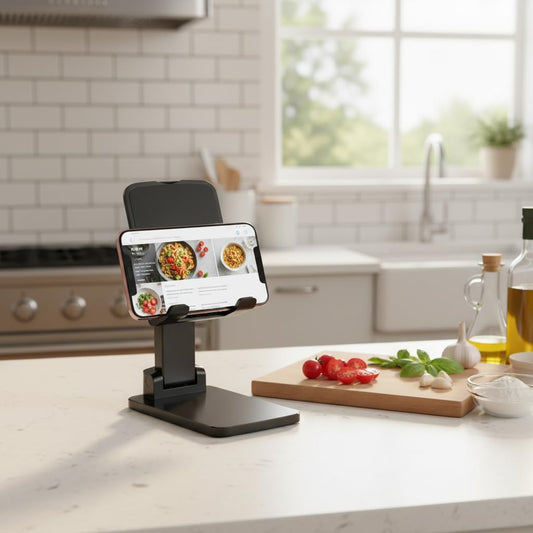 Adjustable Phone Stand, Heavy Duty Black Phone Holder