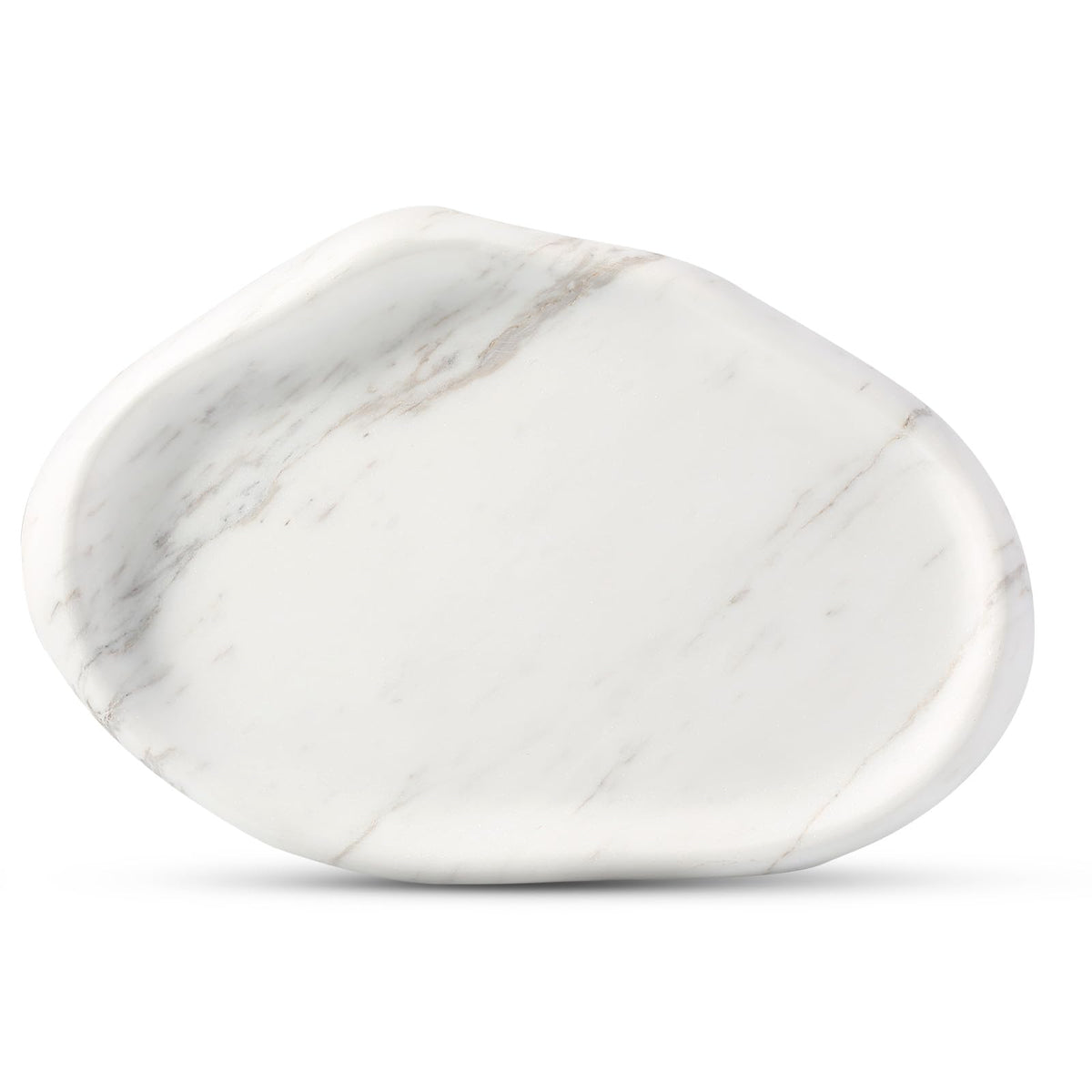 Koville Luxurious Natural Marble Vanity Tray, Cloud Shape Serving Stone Key Tray for Home Decor, 10" x 7" Marble Storage Trays for Bathroom, Stone Plate Holder for Perfume, Candle and Jewelry