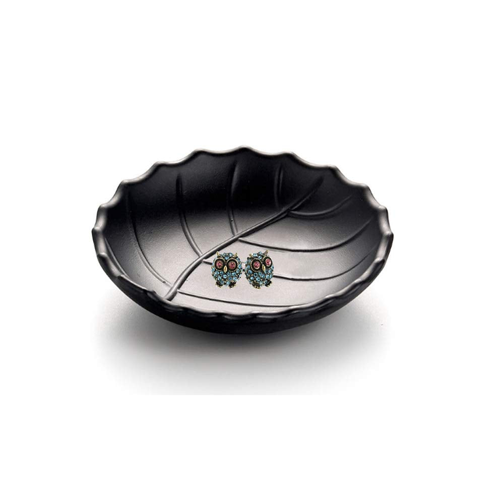 Binoster Black ring jewellery tray organiser tray, dresser decor key flat jewellery bowl decorative oval dish
