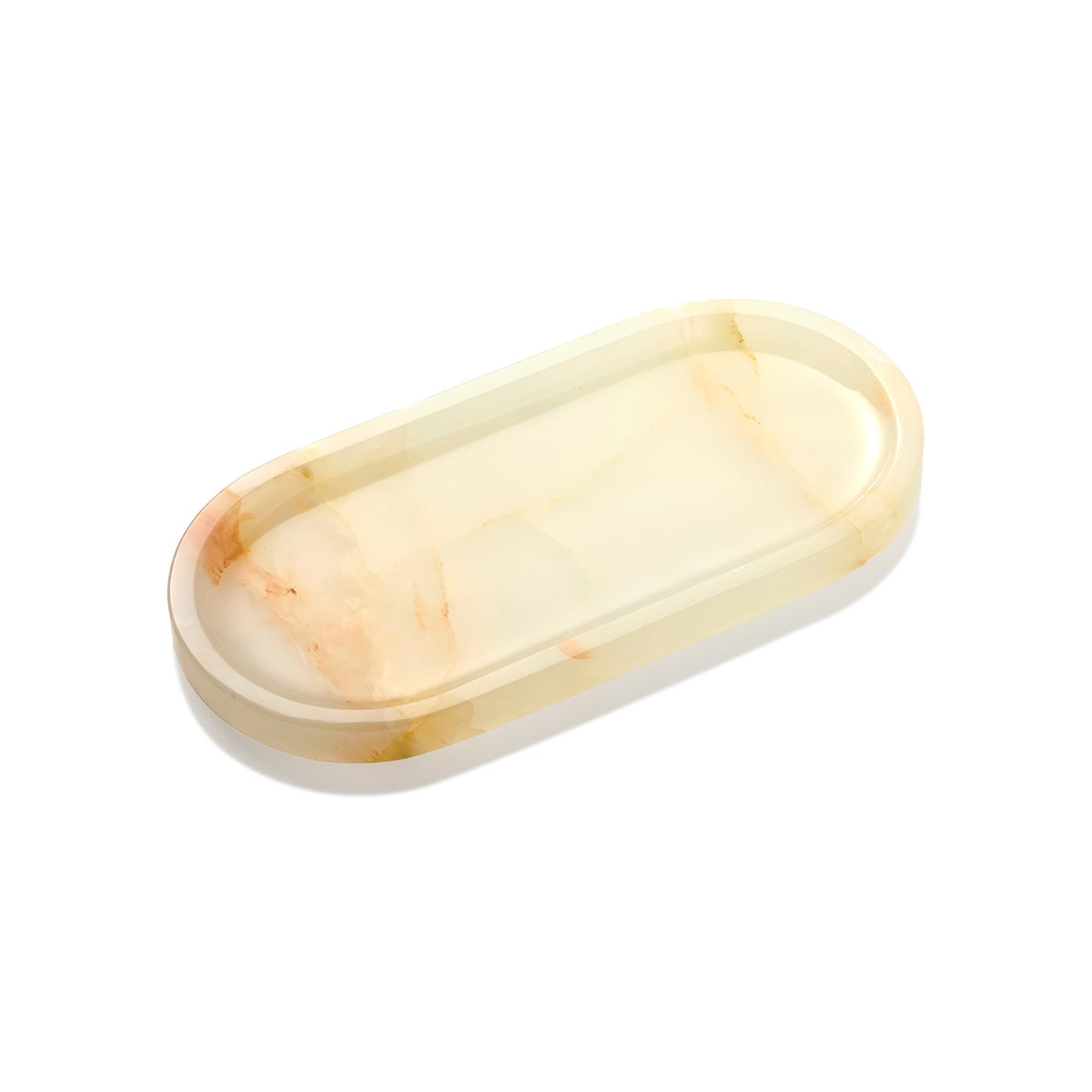 Natural Marble Decorative Tray, 9.8”x4.4”, Green