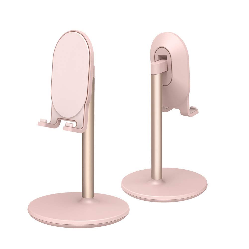 Bright Stone Phone Stand for Desk, Adjustable Cell Phone Holder for Desk, Compatible with 4"-12.9" Phones/Tablet/iPhone/iPad/Switch (White)