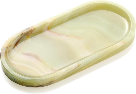 Natural Marble Decorative Tray, 9.8”x4.4”, Green