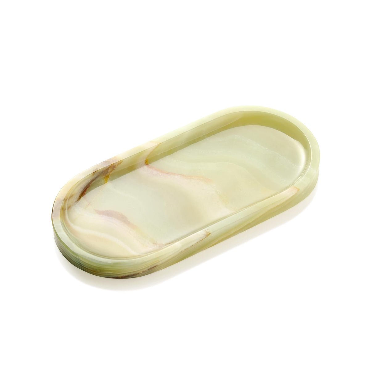 Natural Marble Decorative Tray, 9.8”x4.4”, Green