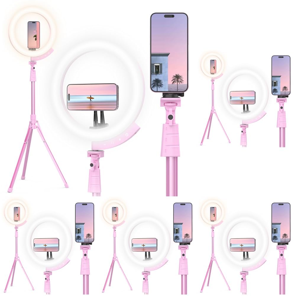 UBeesize 12" LED Ring Light with 62" Tripod Stand, Phone Holder & Remote