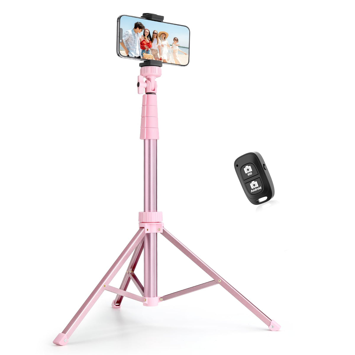 SENSYNE 62" Phone Tripod, Extendable Selfie Stick with Wireless Remote