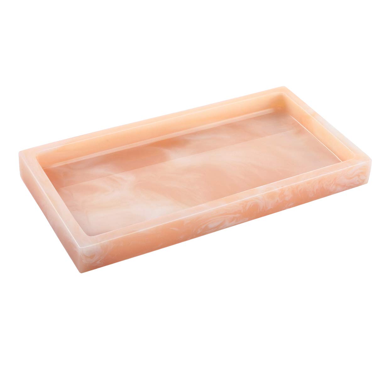 Emibele Bathroom Vanity Tray Countertop, 8" Rectangular Marble Resin Tray
