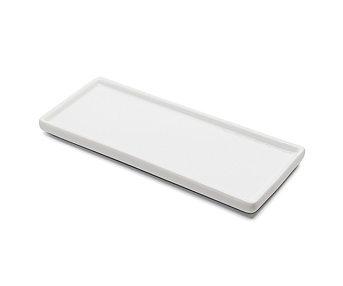 6.4" Porcelain Small Bathroom Narrow Mini Tray - Green
