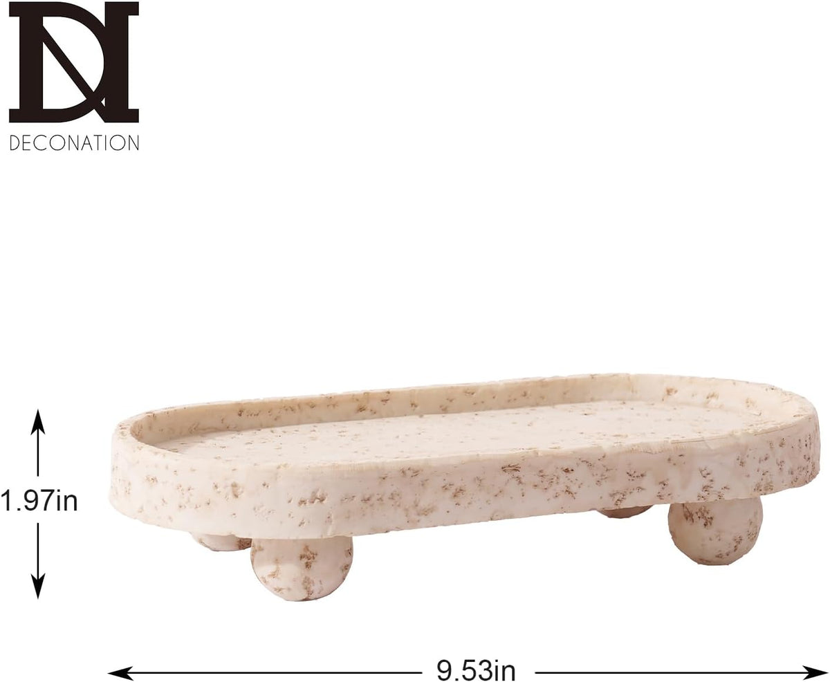 DN DECONATION Decorative Tray with Legs, 4 Footed Coffee Table Trays Decor