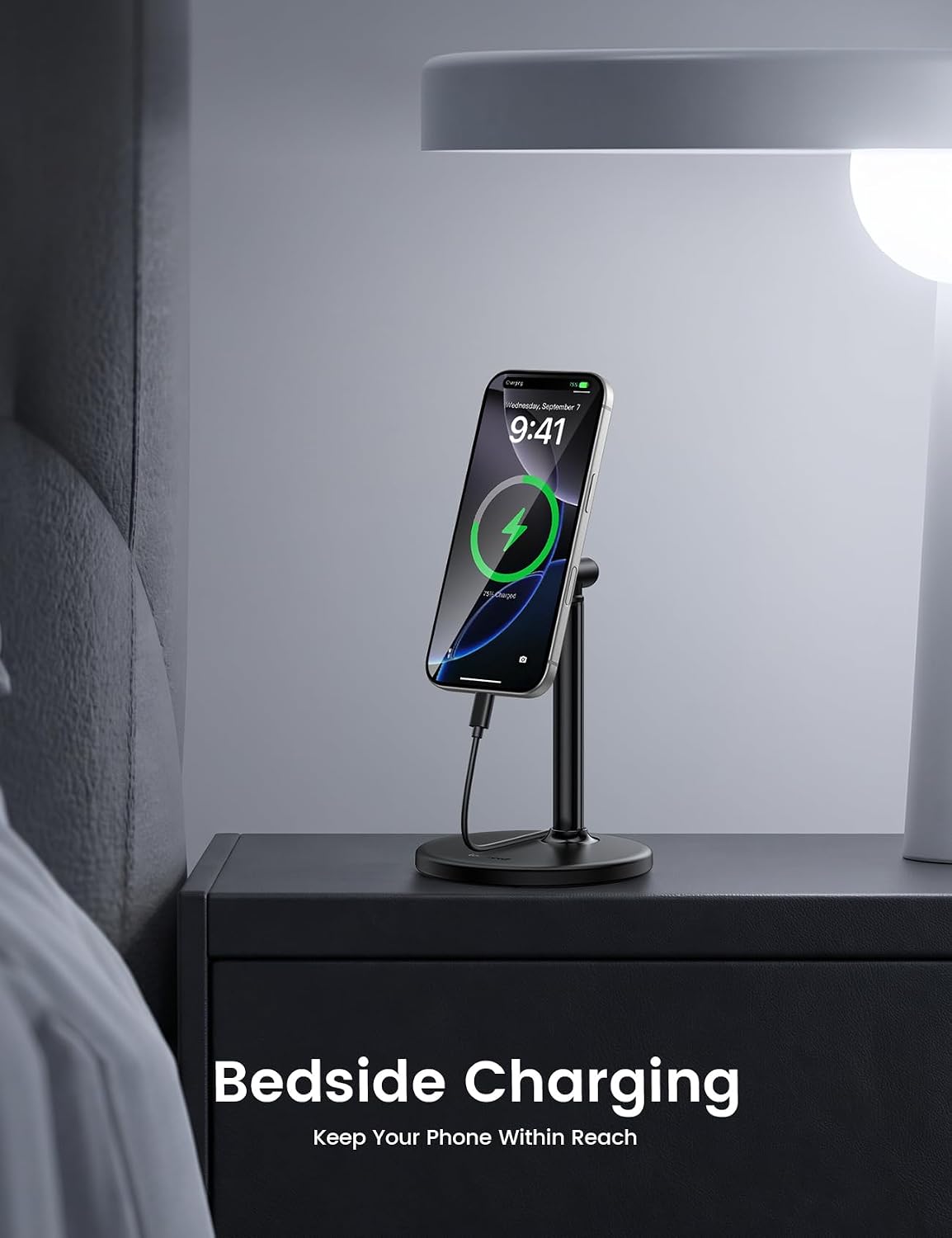 Lamicall Magnetic Phone Stand for Desk, Height Adjustable Holder for iPhone
