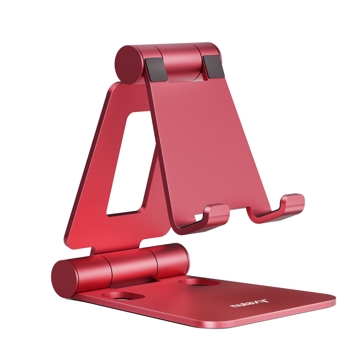 Nulaxy Full Aluminum Dual Folding Cell Phone Stand for Desk, Silver