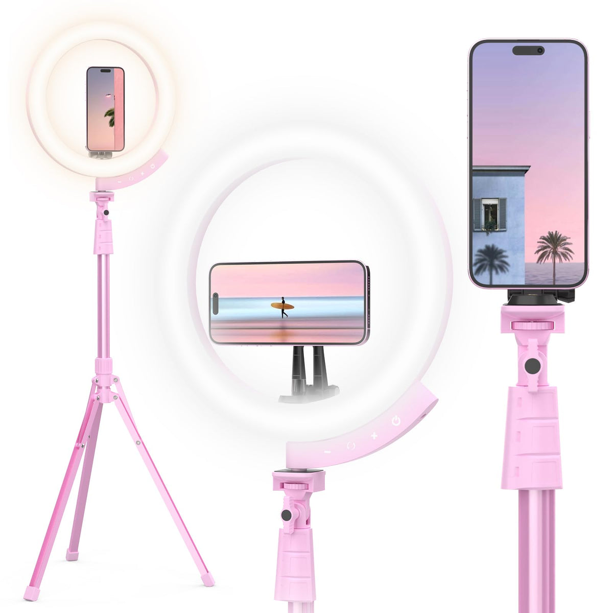 UBeesize 12" LED Ring Light with 62" Tripod Stand, Phone Holder & Remote