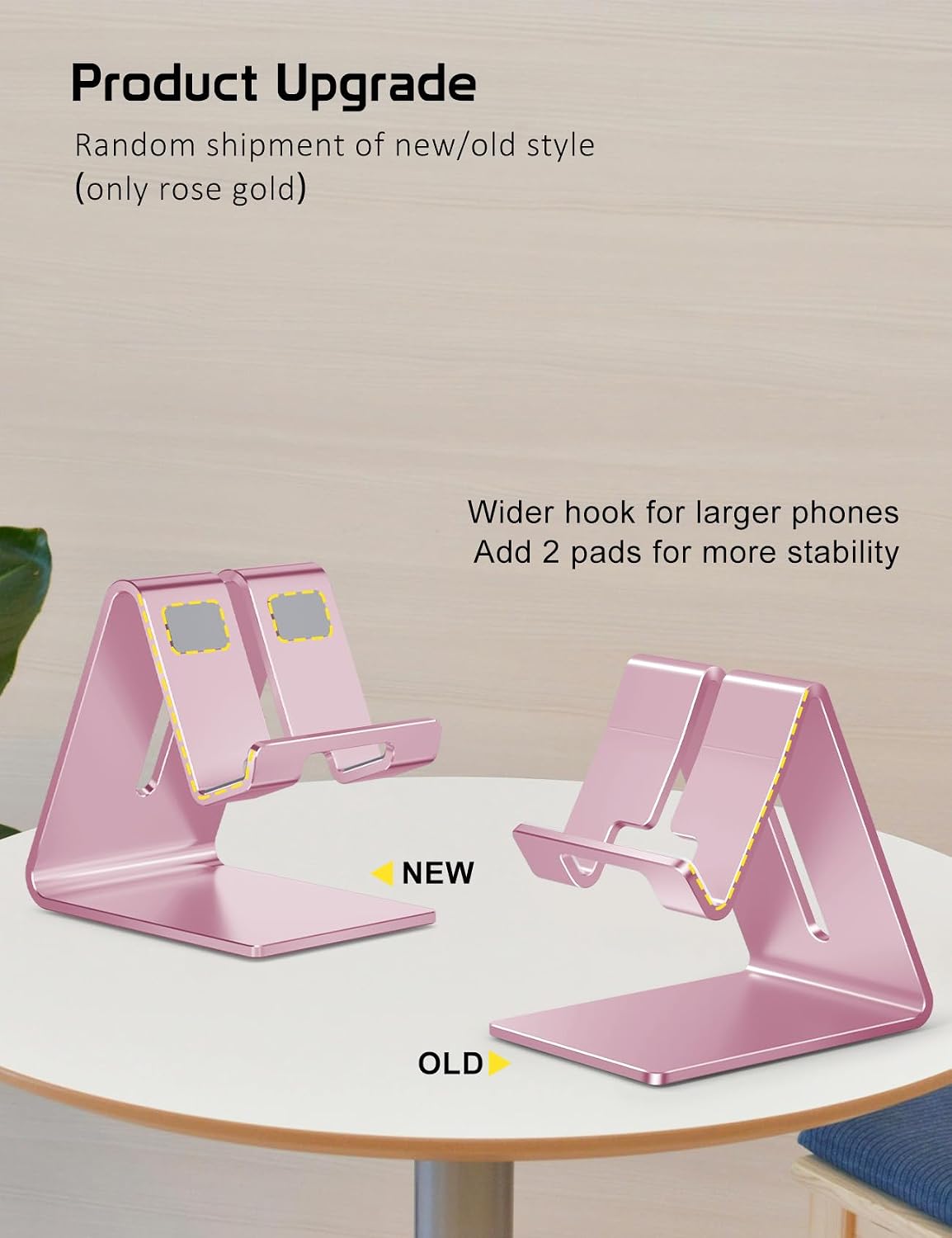 Aluminum Phone Stand for iPhone Series, Samsung, Rose Gold