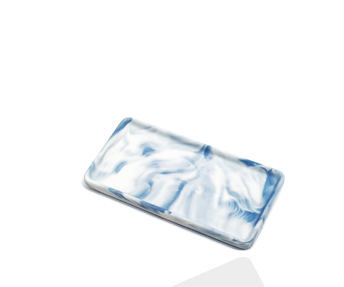6.4" Porcelain Small Bathroom Narrow Mini Tray - Green
