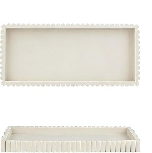 Nevado Silicone Rectangle Vanity Tray Small Decorative Tray (Beige)