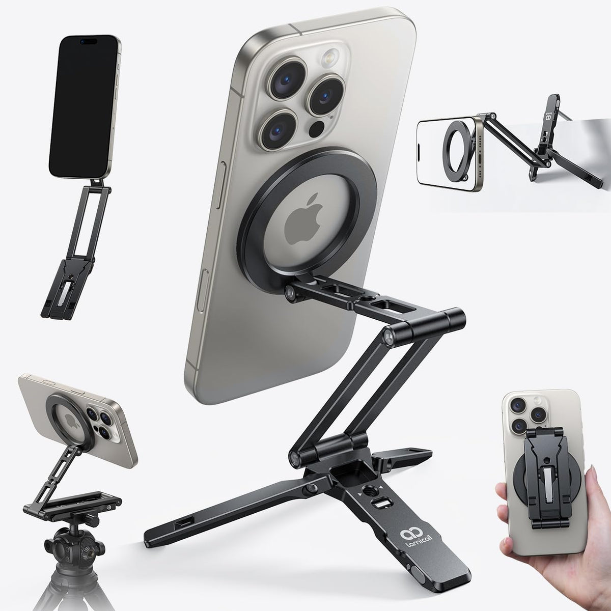 Lamicall for MagSafe Tripod Stand Ultra-Compact with 1/4" Screw, Arca, Hook