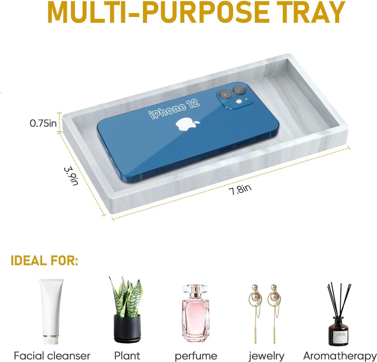 Silicone Bathroom Tray,Shatterproof Silicone Tray for Bathroom Counter