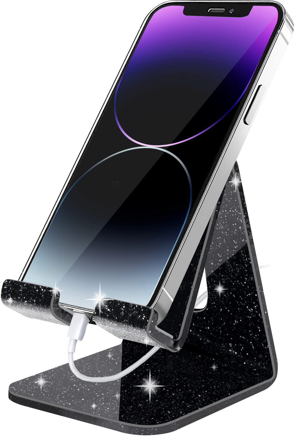 Crpich Acrylic Cell Phone Stand, Portable Clear Phone Stand for Desk, Compatible with Phone16 15 14 13 Pro Max Mini 12 11 Plus SE, Switch, Android Smartphone, Pad, Tablet, Desk Accessories