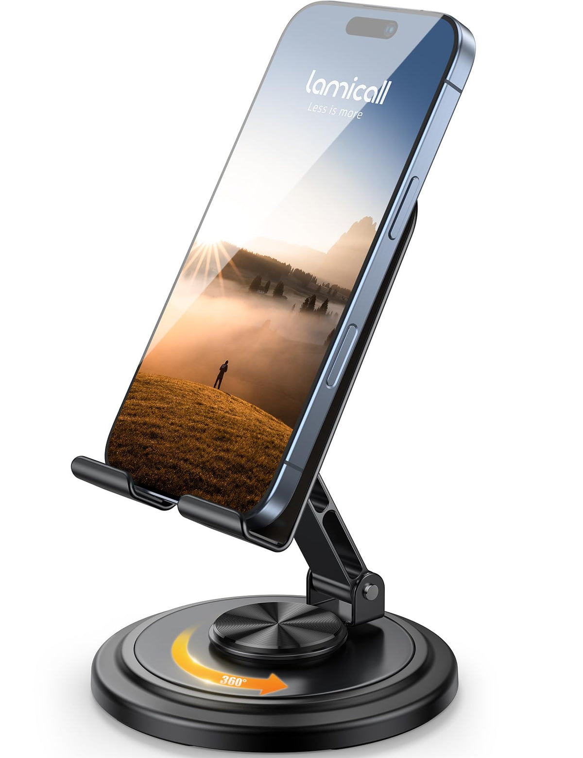 Lamicall 360° Rotation Cell Phone Stand for Desk, Sturdy Phone Holder