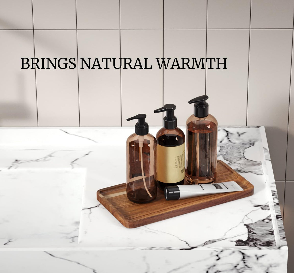 VERTORGAN Acacia Wood Serving Tray,9.8x5.9 Inch Trays,Home Decor