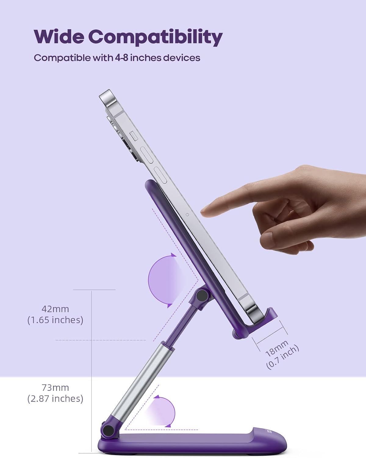 Lamicall Purple Phone Holder for Desk - Dark Purple Cellphone Stand