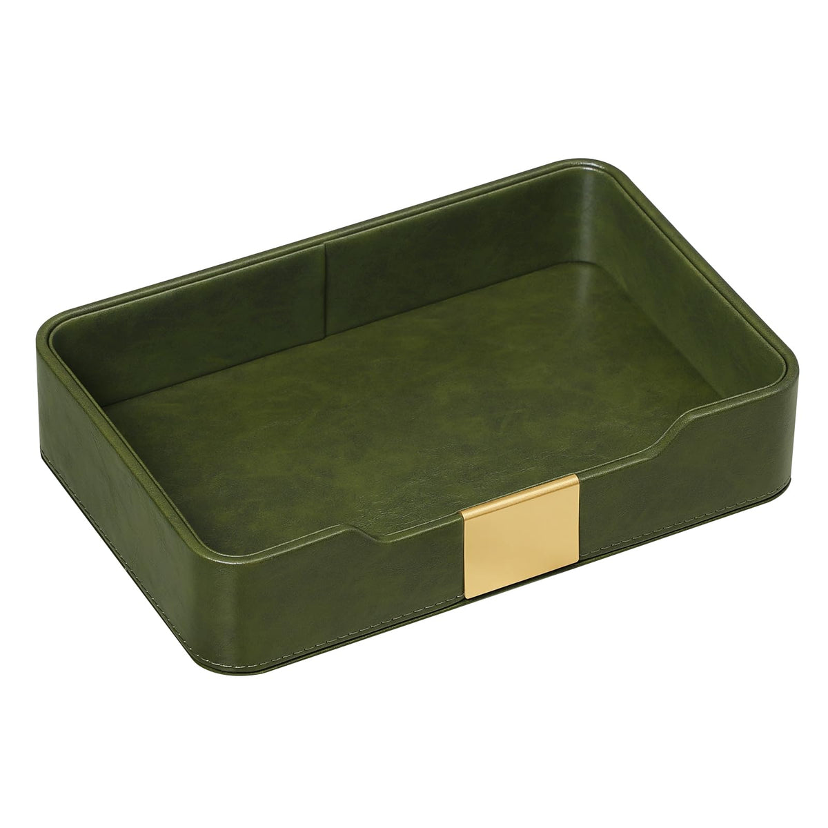 PU Leather Valet Tray, Nightstand Organizer, Catchall Tray, Green