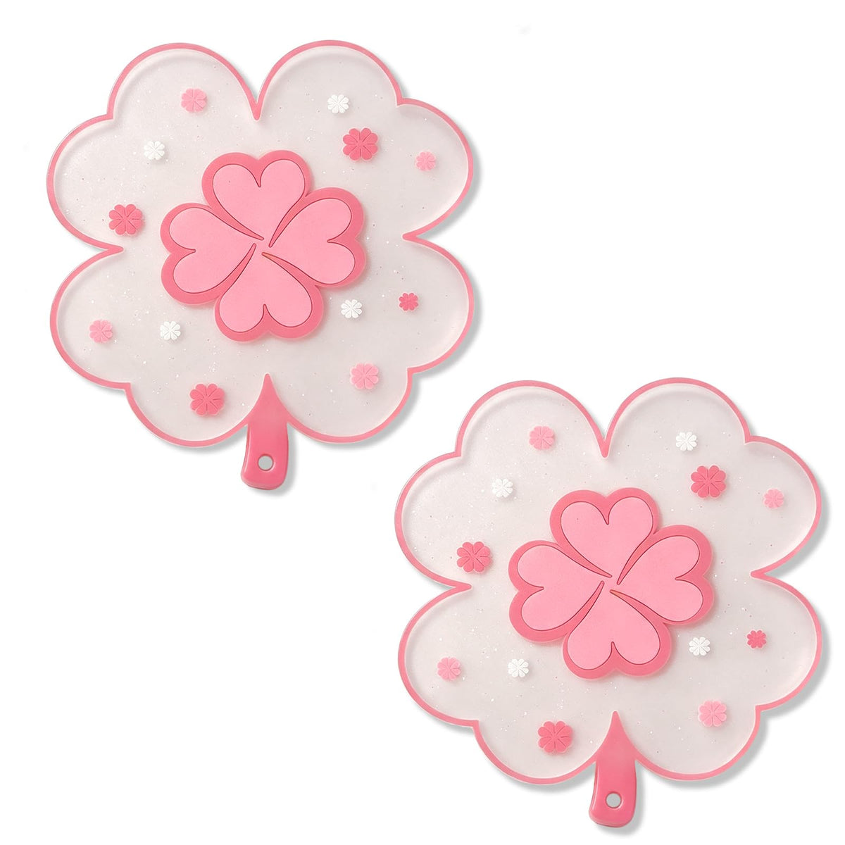 Sakura Coffee Cup Mat Kawaii Coaster 2PCS Cute Cherry Blossom PVC Home Tea Mug Pink Flower Pattern Anti-Skid Pot Bowl Pad Placemat for Desk Drink Table Decor Kawaii Accessories (Small)