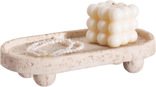 DN DECONATION Decorative Tray with Legs, 4 Footed Coffee Table Trays Decor