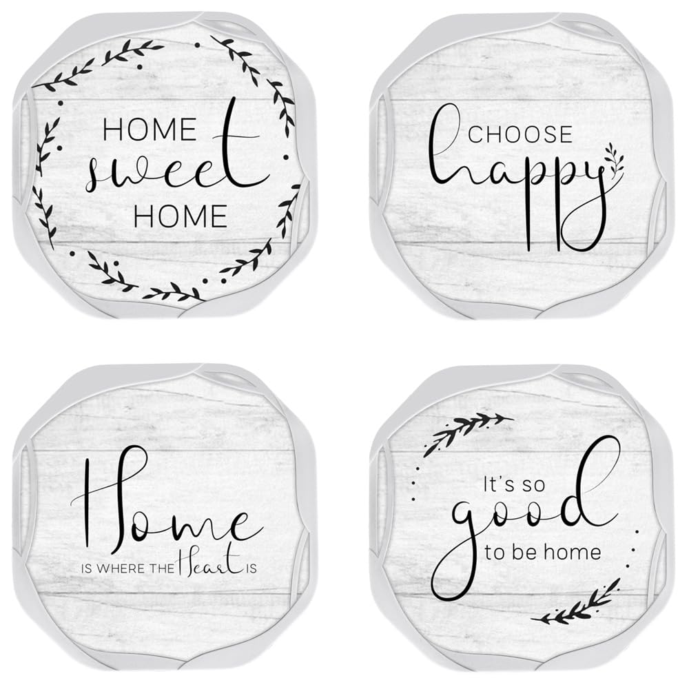 UMIRRO Absorbent Felt & Silicone Drink Cup Coasters Set of 6 with Holder