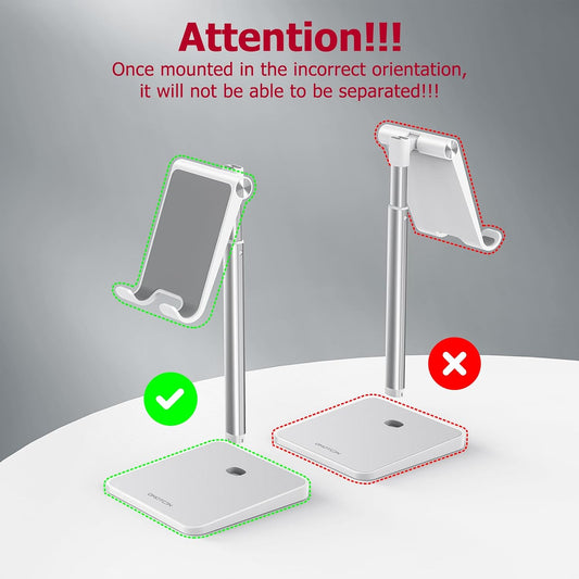 OMOTON CA02 Cell Phone Stand with Charging Hole for Desk Lightweight Silver