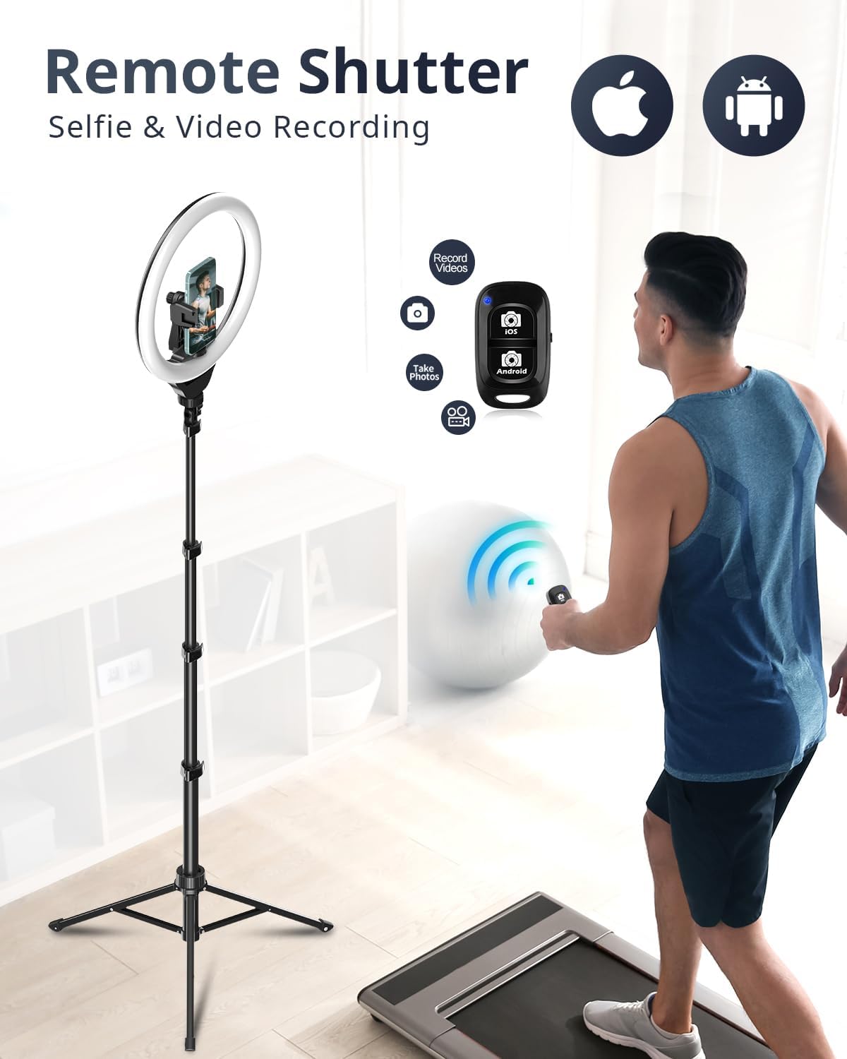 UBeesize 12" LED Ring Light with 62" Tripod Stand, Phone Holder & Remote