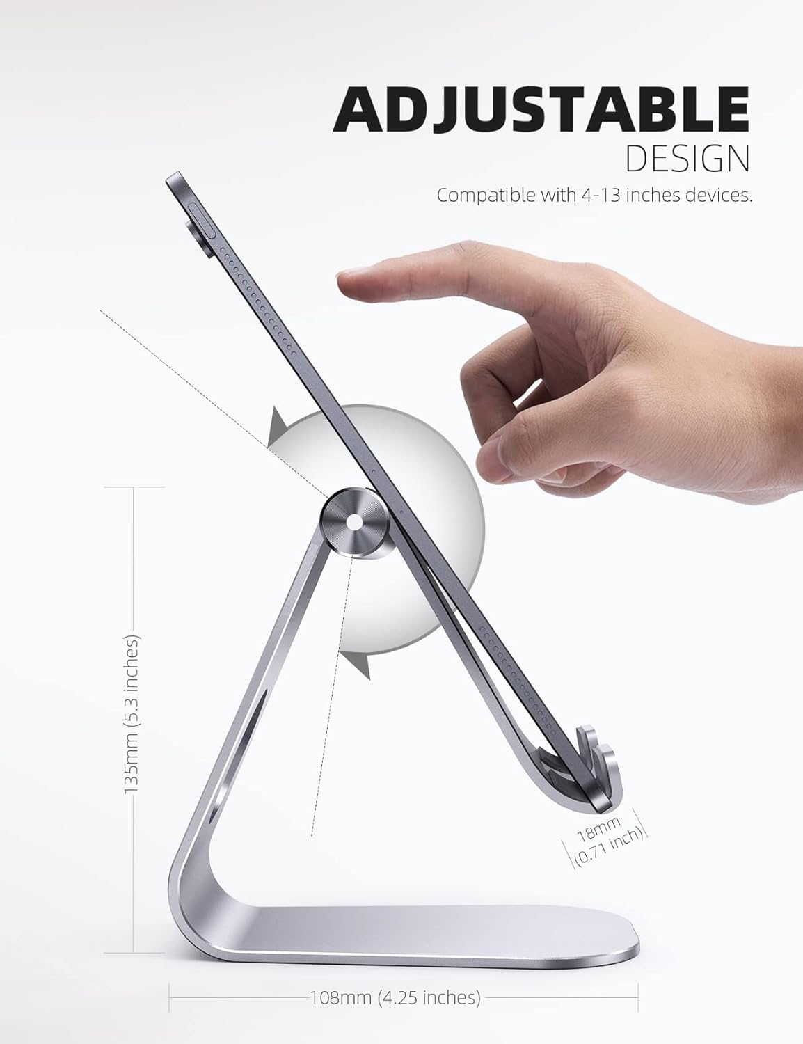 Lamicall iPad Stand Adjustable Tablet Holder, Sturdy Aluminum, Multi-Angle