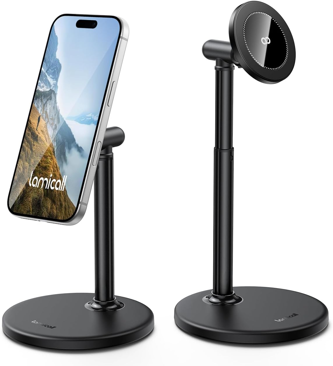 Lamicall Magnetic Phone Stand for Desk, Height Adjustable Holder for iPhone