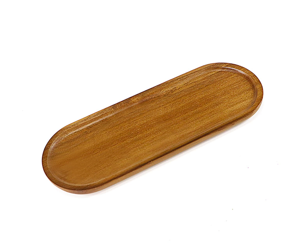 Small Wooden Tray (7.5 x 4.1 inch), Oval Mini Serving Tray